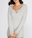 Cozy Eyelash Knit PJ Romper for 2023 festival outfits, festival dress, outfits for raves, concert outfits, and/or club outfits