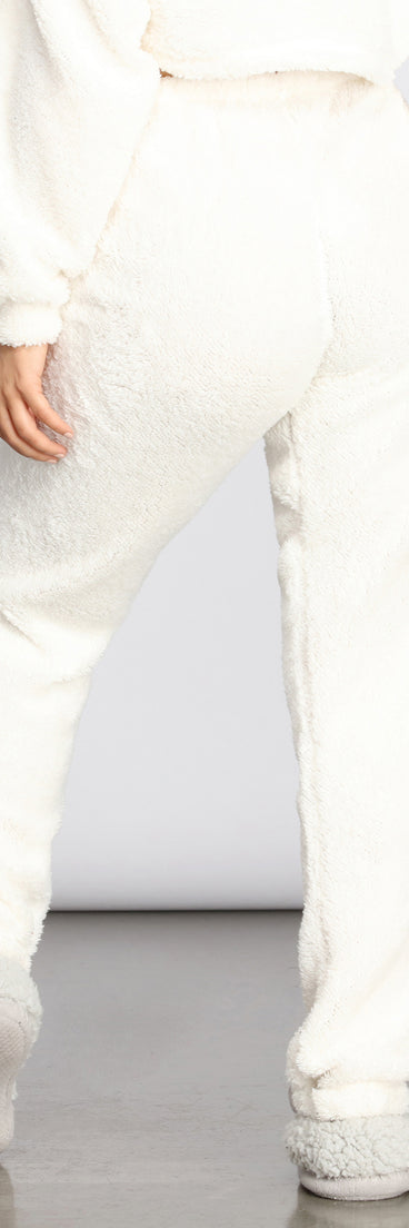 Pj Party Cozy Sherpa Joggers for 2023 festival outfits, festival dress, outfits for raves, concert outfits, and/or club outfits