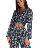 Bloom Out Satin Pajama Crop Top