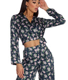 Bloom Out Satin Pajama Crop Top