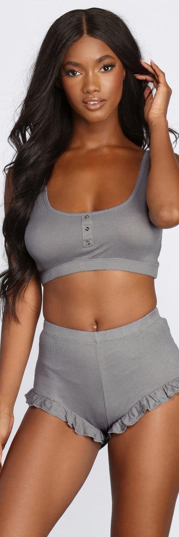 Wide Awake Ribbed Pajama Tank And Shorts provides essential lift and support for creating your best summer outfits of the season for 2023!