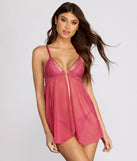 Dream Girl Mauve Lace Babydoll And Panty Set provides essential lift and support for creating your best summer outfits of the season for 2023!