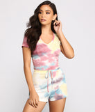 You’ll look stunning in the Tie Dye Thermal Knit Pajama Top when paired with its matching separate to create a glam clothing set perfect for parties, date nights, concert outfits, back-to-school attire, or for any summer event!