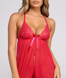 Flirty Mesh Baby Doll Dress And Matching Panty Set for 2023 festival outfits, festival dress, outfits for raves, concert outfits, and/or club outfits