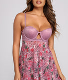 Sweet and Spice Floral Babydoll and Thong Set provides essential lift and support for creating your best summer outfits of the season for 2023!