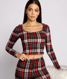 You’ll look stunning in the Classic Plaid Pajama Crop Top when paired with its matching separate to create a glam clothing set perfect for parties, date nights, concert outfits, back-to-school attire, or for any summer event!