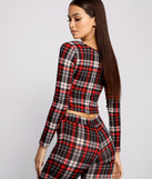 You’ll look stunning in the Classic Plaid Pajama Crop Top when paired with its matching separate to create a glam clothing set perfect for parties, date nights, concert outfits, back-to-school attire, or for any summer event!
