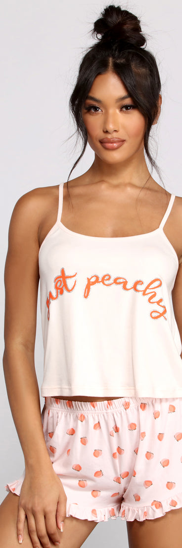 Just Peachy Pajama Tank With Shorts And Scrunchie Set provides essential lift and support for creating your best summer outfits of the season for 2023!
