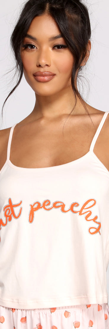 Just Peachy Pajama Tank With Shorts And Scrunchie Set provides essential lift and support for creating your best summer outfits of the season for 2023!
