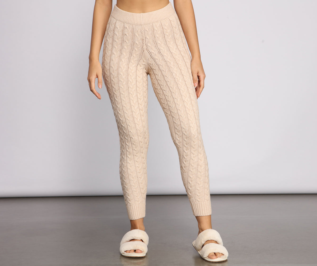 Windsor Cozy Moment Cable Knit Pajama Leggings