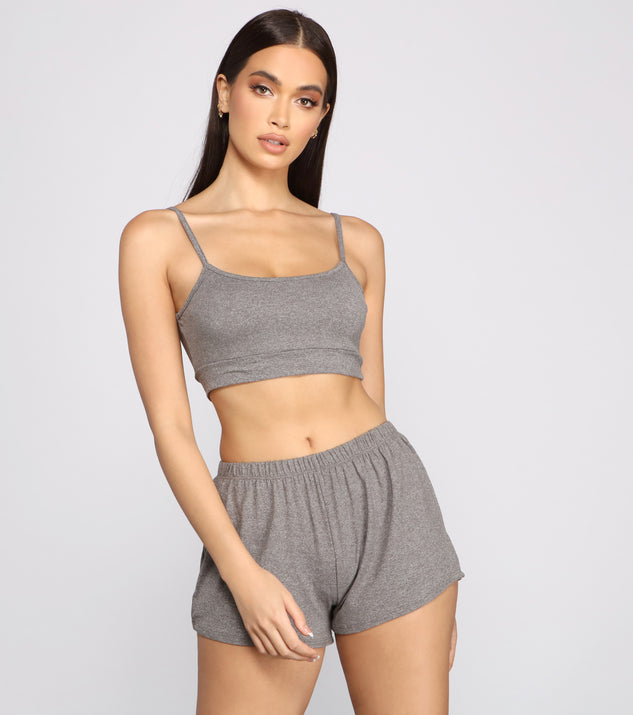 Catching Cozy Vibes Cropped Pajama Tank provides essential lift and support for creating your best summer outfits of the season for 2023!