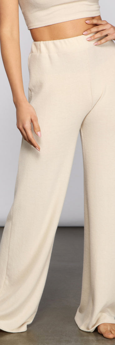 You’ll look stunning in the Fuzzy Feels Wide Leg Pajama Pants when paired with its matching separate to create a glam clothing set perfect for parties, date nights, concert outfits, back-to-school attire, or for any summer event!