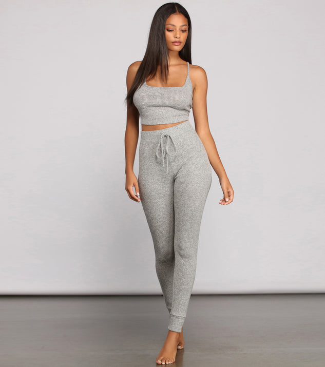 Casual Ribbed Knit Pajama Tank And Leggings Set provides essential lift and support for creating your best summer outfits of the season for 2023!