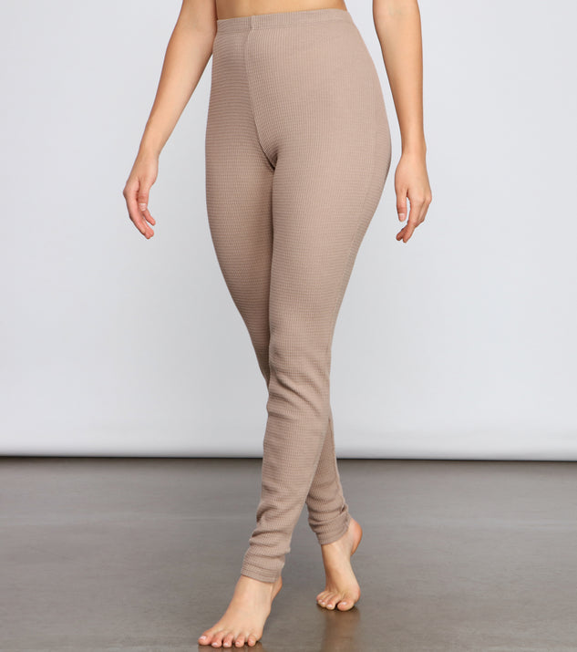 You’ll look stunning in the Casual And Stylish Waffle Knit Leggings when paired with its matching separate to create a glam clothing set perfect for parties, date nights, concert outfits, back-to-school attire, or for any summer event!