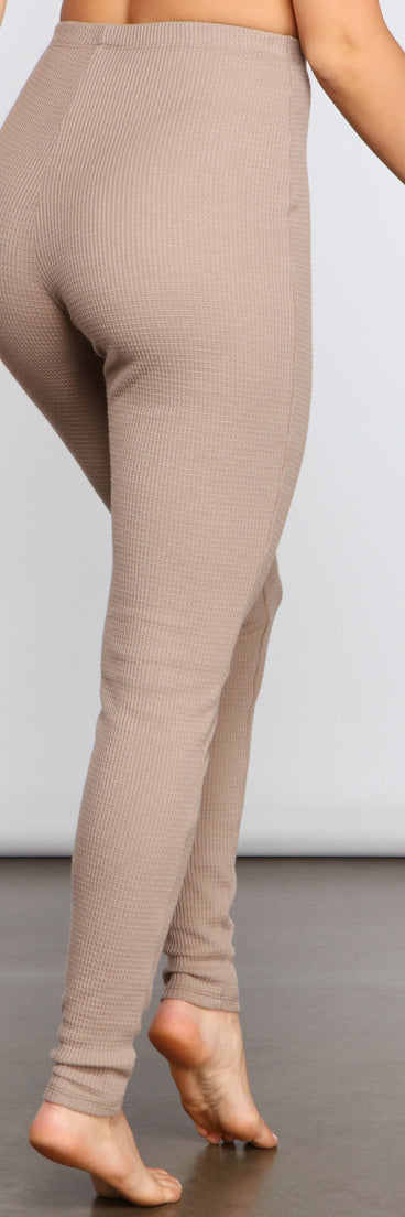Casual And Stylish Waffle Knit Leggings for 2023 festival outfits, festival dress, outfits for raves, concert outfits, and/or club outfits