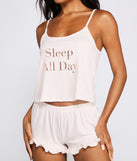 Sleep All Day Pajama Tank And Shorts Set provides essential lift and support for creating your best summer outfits of the season for 2023!