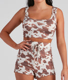 You’ll look stunning in the Howdy Cow Print Pajama Top when paired with its matching separate to create a glam clothing set perfect for parties, date nights, concert outfits, back-to-school attire, or for any summer event!