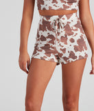 You’ll look stunning in the Howdy Cow Print Pajama Shorts when paired with its matching separate to create a glam clothing set perfect for parties, date nights, concert outfits, back-to-school attire, or for any summer event!
