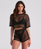 Trendy Mood Sheer Mesh Crop Top is a fire pick to create 2023 festival outfits, concert dresses, outfits for raves, or to complete your best party outfits or clubwear!