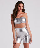 Cool Girl Edge Faux Leather Tube Top is a fire pick to create 2023 festival outfits, concert dresses, outfits for raves, or to complete your best party outfits or clubwear!