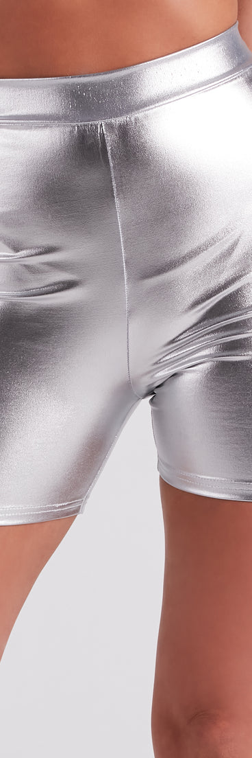 Cool Girl Edge Faux Leather Biker Shorts is a fire pick to create 2023 festival outfits, concert dresses, outfits for raves, or to complete your best party outfits or clubwear!