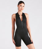 On The Move Zip-Front Active Romper
