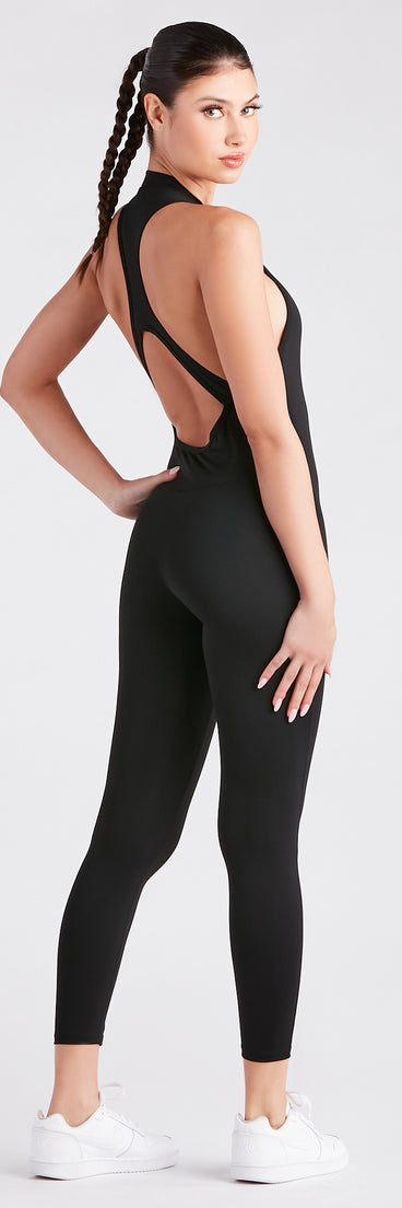 Girl On The Go Zip-Front Active Jumpsuit