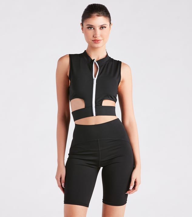 With fun and flirty details, Take On The Day Zip-Front Active Top shows off your unique style for a trendy outfit for the summer season!
