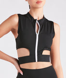 With fun and flirty details, Take On The Day Zip-Front Active Top shows off your unique style for a trendy outfit for the summer season!