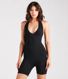 Seamlessly On-Trend Halter Knit Romper