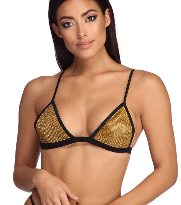 Glam Girl Rhinestone Swim Top