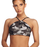 On A Mission Camo Bikini Top