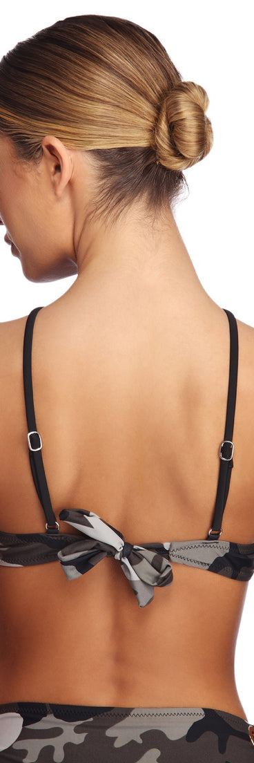 On A Mission Camo Bikini Top