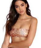 Snake Shimmer Bandau Swim Top for 2022 festival outfits, festival dress, outfits for raves, concert outfits, and/or club outfits