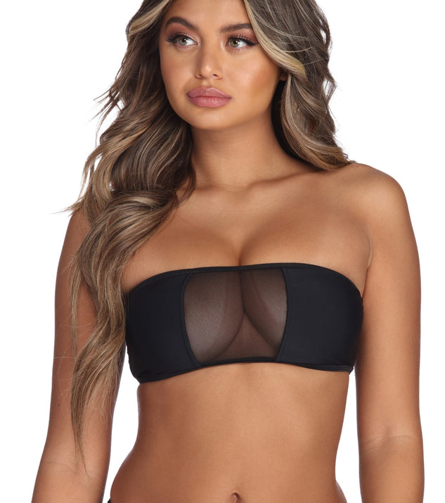 Mesh Bandeau Bikini Top