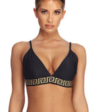 Greek Key Swim Top