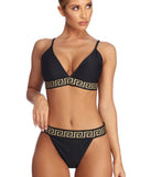 Greek Key Swim Top