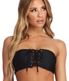 Lace Up Bandeau Swim Top