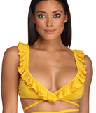 Hot Wrap Ruffle Swim Top