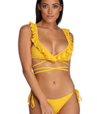 Hot Wrap Ruffle Swim Top