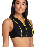 Zip Front Tank Swim Top