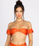 Sunkissed Babe Puff Sleeve Swim Top