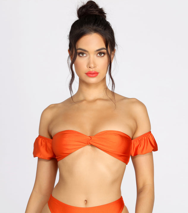 Sunkissed Babe Puff Sleeve Swim Top