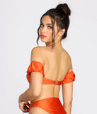 Sunkissed Babe Puff Sleeve Swim Top