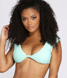 Sea-foam Tie Front Swim Top