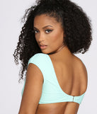 Sea-foam Tie Front Swim Top