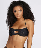 You’ll look stunning in the Heat Wave Bar Front Bandeau Swim Top when paired with its matching separate to create a glam clothing set perfect for parties, date nights, concert outfits, back-to-school attire, or for any summer event!