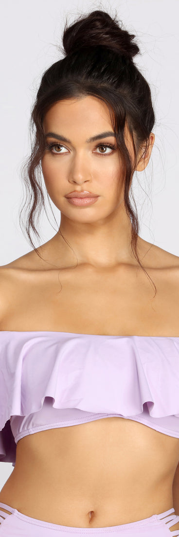 Flirty Flounce Off The Shoulder Swim Top