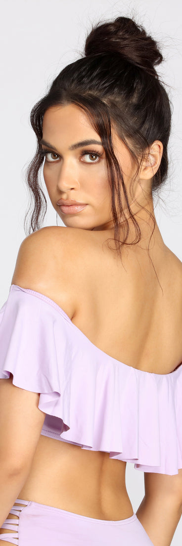 Flirty Flounce Off The Shoulder Swim Top