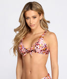 Spring Into Floral Tie Front Bikini Top